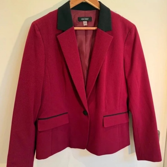 Nine west red blazer tailored suit jacket for women size 12 - Picture 4 of 5